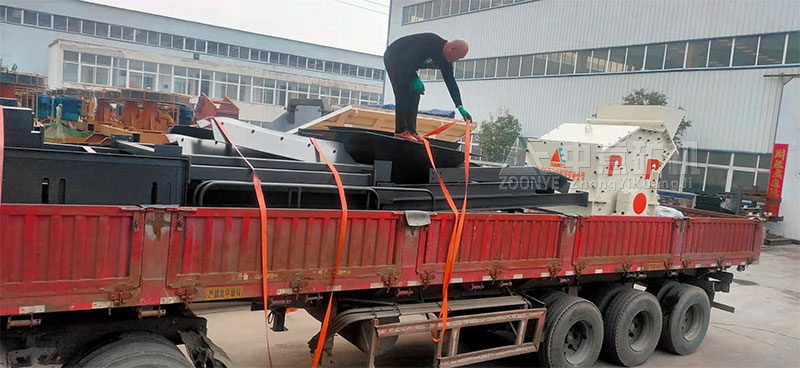 高效細碎機發往江蘇泰興石料廠