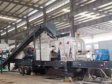 3分鐘10噸料！安徽黃山移動式建筑垃圾處理設(shè)備投入使用