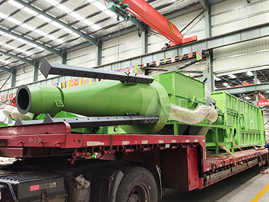 中意機械車間內裝修垃圾風選設備順利裝車發貨